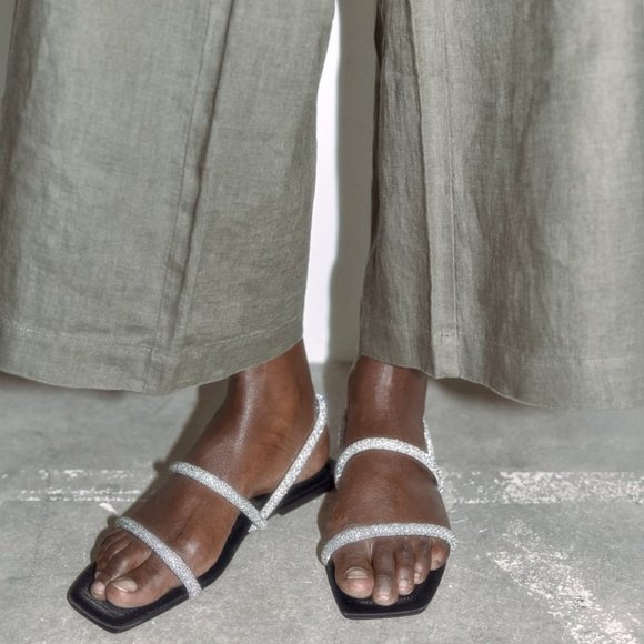 ZARA RHINESTONE SANDALS - Picture 7 of 8